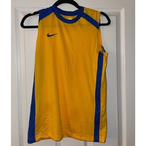 Yellow and blue Nike muscle tee
